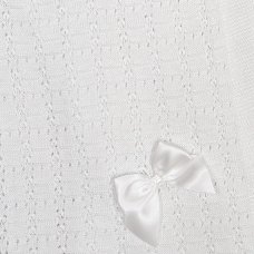 MC6028W: Luxury White Bow Shawl On A Hanger